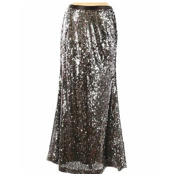 Carmen Marc Valvo Sequined Maxi Skirt - Picture 1 of 6